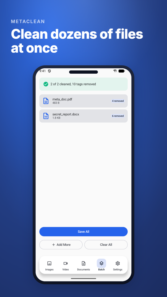 MetaClean Android app screenshot 5